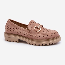 Mocasines Mujer Calados Con Decoración, Rosa Talesse rosado 2