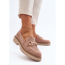 Mocasines Mujer Calados Con Decoración, Rosa Talesse rosado 4