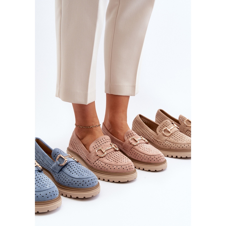 Mocasines Mujer Calados Con Decoración, Rosa Talesse 1