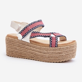 Sandalias de mujer con suela maciza trenzada, Luminea blanca blanco 2 Sandalias de mujer con suela maciza trenzada, Luminea blanca blanco 2