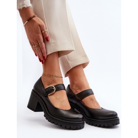 Zazoo 20166 Zapatos de Salón de Piel Negro 8
