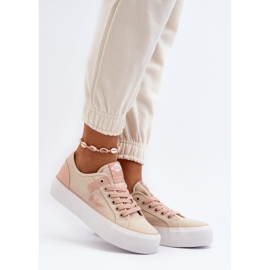 Lee Cooper LCW-24-31-2196 Zapatillas Deportivas de Tela para Mujer, Beige 6