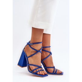 Sandalias De Tacón Alto Azul De Moda Josette 3