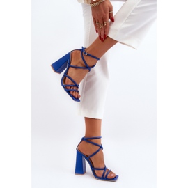 Sandalias De Tacón Alto Azul De Moda Josette 5