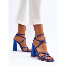 Sandalias De Tacón Alto Azul De Moda Josette 6