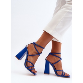 Sandalias De Tacón Alto Azul De Moda Josette 7