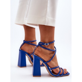 Sandalias De Tacón Alto Azul De Moda Josette 8