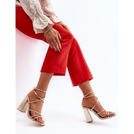 Sandalias de tacón alto Josette Gold de moda dorado 1 Sandalias de tacón alto Josette Gold de moda dorado 1