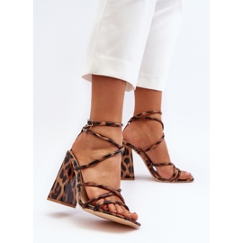 Sandalias De Tacón Alto Marrón De Moda Josette 6