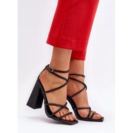 Sandalias de tacón alto Josette negras de moda negro 5