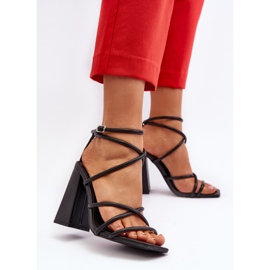 Sandalias de tacón alto Josette negras de moda negro 6