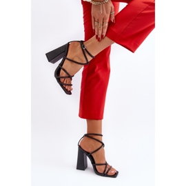 Sandalias de tacón alto Josette negras de moda negro 7