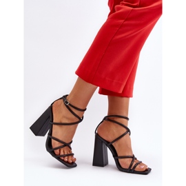 Sandalias de tacón alto Josette negras de moda negro 8