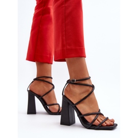 Sandalias de tacón alto Josette negras de moda negro 9