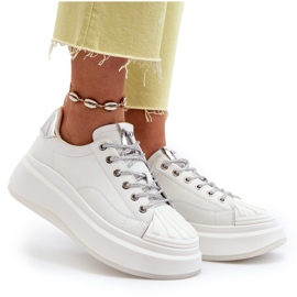 Zapatillas Mujer de Piel con Plataforma GOE NN2N4033 Blanco 11