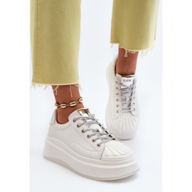 Zapatillas Mujer de Piel con Plataforma GOE NN2N4033 Blanco 6