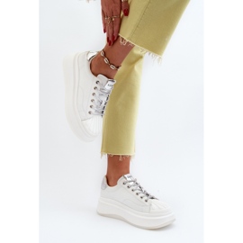 Zapatillas Mujer de Piel con Plataforma GOE NN2N4033 Blanco 9