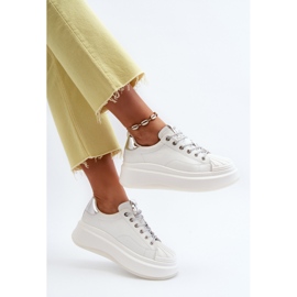 Zapatillas Mujer de Piel con Plataforma GOE NN2N4033 Blanco 10