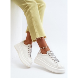 Zapatillas Mujer de Piel con Plataforma GOE NN2N4033 Blanco 1