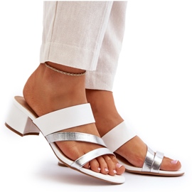 Chanclas Mujer Tacón Bajo Blanco Rosila 9
