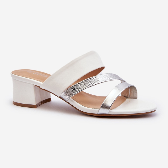 Chanclas Mujer Tacón Bajo Blanco Rosila 1 Chanclas Mujer Tacón Bajo Blanco Rosila 1