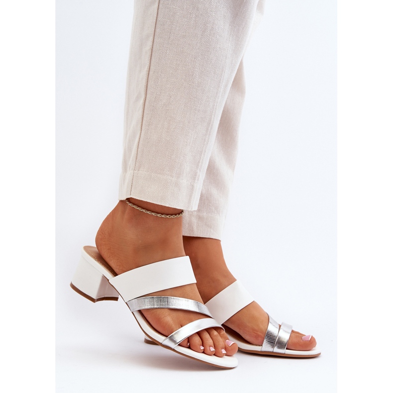 Chanclas Mujer Tacón Bajo Blanco Rosila 2 Chanclas Mujer Tacón Bajo Blanco Rosila 2