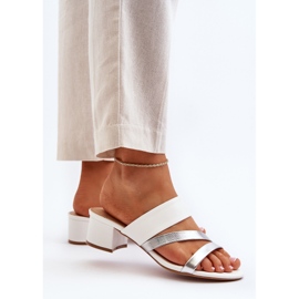 Chanclas Mujer Tacón Bajo Blanco Rosila 5