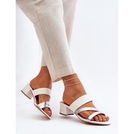 Chanclas Mujer Tacón Bajo Blanco Rosila 8