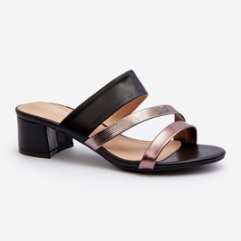 Chanclas Tacón Bajo Mujer Negro Rosila 1