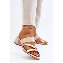 Chanclas Mujer Tacón Bajo Beige Rosila 4