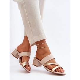 Chanclas Mujer Tacón Bajo Beige Rosila 8