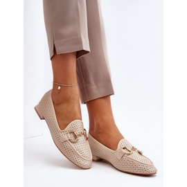 Mocasines Mujer Tacón Plano Con Decoración, Beige Iluvana 8
