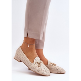 Mocasines Mujer Tacón Plano Con Decoración, Beige Iluvana 2