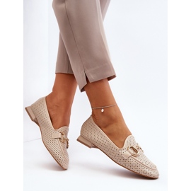 Mocasines Mujer Tacón Plano Con Decoración, Beige Iluvana 7