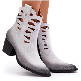 Botines De Piel Con Aberturas Maciejka 06412-11 Blanco 10