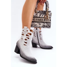Botines De Piel Con Aberturas Maciejka 06412-11 Blanco 4