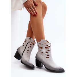 Botines De Piel Con Aberturas Maciejka 06412-11 Blanco 1
