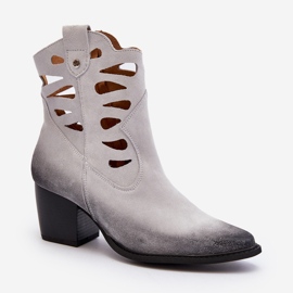 Botines De Piel Con Aberturas Maciejka 06412-11 Blanco 2