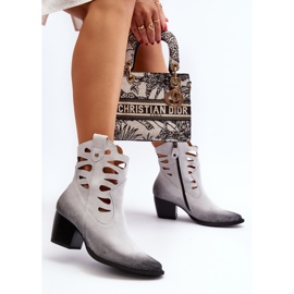 Botines De Piel Con Aberturas Maciejka 06412-11 Blanco 9