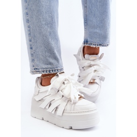 Zazoo 2F-7033 Zapatillas con plataforma enorme, blanco 6