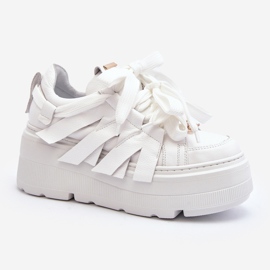 Zazoo 2F-7033 Zapatillas con plataforma enorme, blanco 3