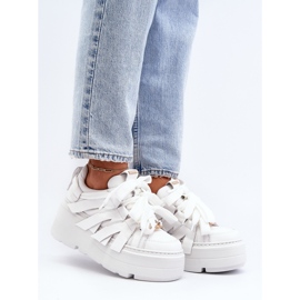 Zazoo 2F-7033 Zapatillas con plataforma enorme, blanco 4