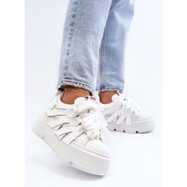Zazoo 2F-7033 Zapatillas con plataforma enorme, blanco 5