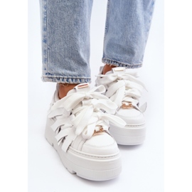 Zazoo 2F-7033 Zapatillas con plataforma enorme, blanco 8
