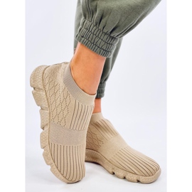 Deportivas dardos calcetín beige 2