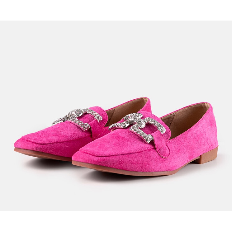 Mocasines rosas decorados con pedrería Sanny rosado 1