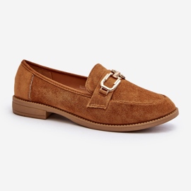 Mocasines De Mujer De Ante Con Tacón Plano Camel Misal marrón 4