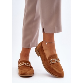 Mocasines De Mujer De Ante Con Tacón Plano Camel Misal marrón 11