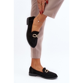Mocasines Planos Mujer Ante, Negro Misal 8