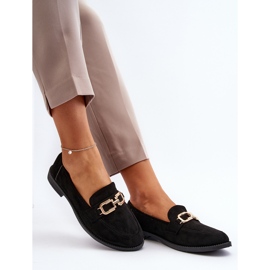 Mocasines Planos Mujer Ante, Negro Misal 9